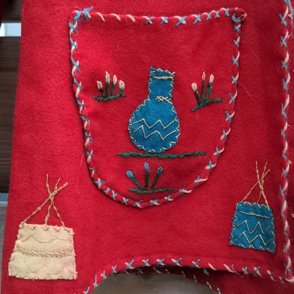 Handmade embroidered vintage wool blazer from Mexico. 40s/50s - Picture 6 of 10